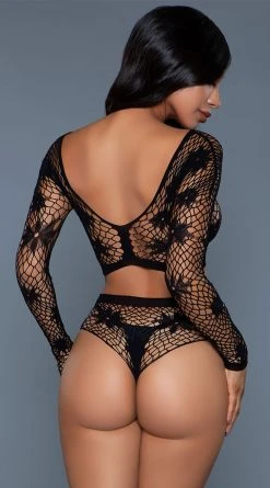 Be Wicked Floral Delight Bodystocking Set 22 Be Wicked Floral Delight Bodystocking Set -Playboy Sales BW 2153 BLK B 2022MARCH48678