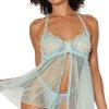 Dreamgirl Mint To Please Flyaway Babydoll Set -Playboy Sales DG 12813 Mint Front 2023MAY