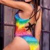 MAPALÉ Pixel Rainbow Print Bodysuit -Playboy Sales ES 2692 PixelRainbowPrint B 2022APRIL47821