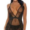 Forplay Fishnet Lace Chemise Set