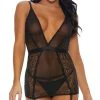 Forplay Lace Contrast Chemise 1 Forplay Lace Contrast Chemise -Playboy Sales FP 779381 black alt1 lg 2019JAN