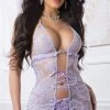 G World Intimates Sweet Temptations Chemise Set -Playboy Sales GW D2102 Sheer Lilac 22 2021NOV37788
