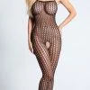 LEG AVENUE Black Crochet Bodystocking -Playboy Sales LA 8300 BLACK PS07152019 4