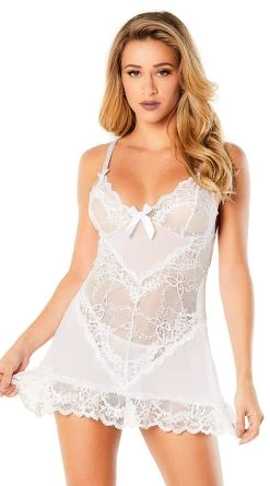 Yandy Playtime Babydoll Set -Playboy Sales OL 2139 WH FRONT HR 2019FEBUpdate