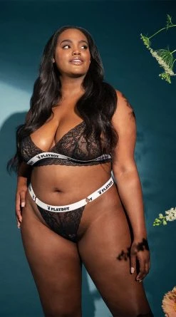 Playboy Plus Size Pleasure Seeker Bra Set -Playboy Sales PB EY4181X BLACK 3 EDS YANDY PS06292021