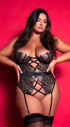 Playboy Plus Size Making Promises Crotchless Teddy -Playboy Sales PB PBL5000X 2 EDS YANDY 2021HOLIDAY