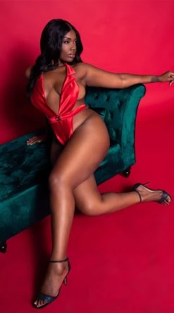 Playboy Plus Size Formal Affairs Satin Teddy -Playboy Sales PB PBL5002X RED 5 EDS YANDY 2021PBHOLIDAY