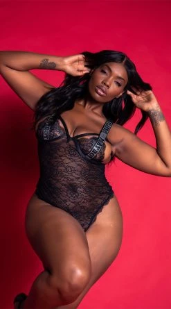 Playboy Plus Size Lace The Music Teddy 13 Playboy Plus Size Lace The Music Teddy -Playboy Sales PB PBL5006X BLK 2 EDS YANDY 2021PBHOLIDAY
