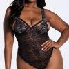 Playboy Plus Size Lace The Music Teddy -Playboy Sales PB PBL5006X BLK 3 YANDY PS11112021