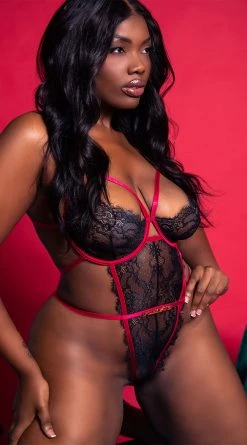 Playboy Plus Size Magical Moments Teddy -Playboy Sales PB PBL5009X RED 1 EDS YANDY 2021PBHOLIDAY