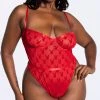 Playboy Plus Size Undeniable Chemistry Teddy -Playboy Sales PB PBL5010X RED 4 YANDY PS11112021