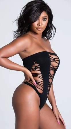 Pink Lipstick Lock Eyes Seamless Bodysuit 17 Pink Lipstick Lock Eyes Seamless Bodysuit -Playboy Sales PL 25036 BLACK 5 PS01182021