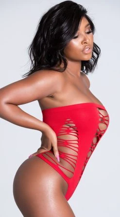 Pink Lipstick Lock Eyes Seamless Bodysuit 13 Pink Lipstick Lock Eyes Seamless Bodysuit -Playboy Sales PL 25036 RED 6 PS01182021