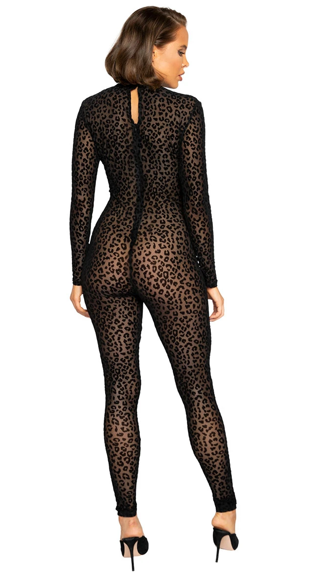 Roma Velvet Touch Leopard Bodystocking 5 Roma Velvet Touch Leopard Bodystocking - Image 3
