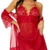 Shirley Of Hollywood Provocative Peignoir Robe Set -Playboy Sales SO SS1048 Burg 2022JAN37095