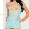 Seven 'til Midnight Gracie Lace Chemise Set -Playboy Sales ST 11106 BLUE F 2020APR19375