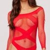 Yandy Radiant Lover Crotchless Teddy 2 Yandy Radiant Lover Crotchless Teddy -Playboy Sales YFC YNDY 0032 FISHNET LONGSLEEVE BODYSUIT RED 0084202