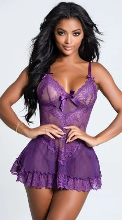 Yandy Playtime Babydoll Set -Playboy Sales YO 2139 PURPLE 3 PS10062020